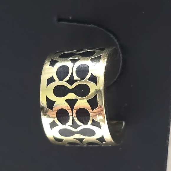 Coach Signature Enamel Huggie Earrings - Picture 2 of 5